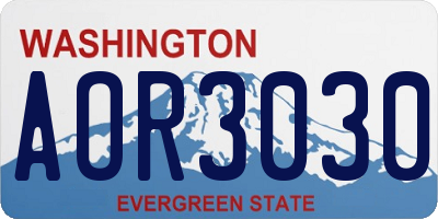 WA license plate AOR3030