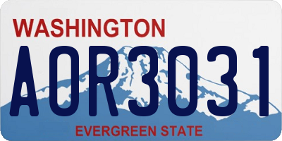 WA license plate AOR3031