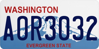 WA license plate AOR3032