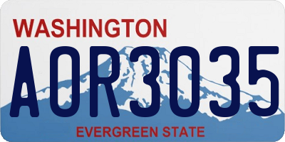 WA license plate AOR3035
