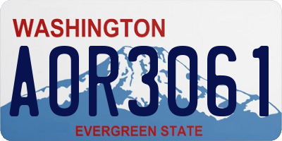WA license plate AOR3061