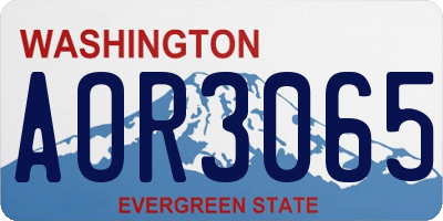 WA license plate AOR3065