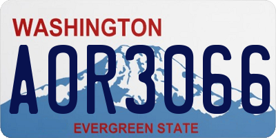 WA license plate AOR3066