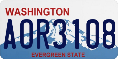 WA license plate AOR3108