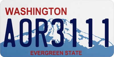 WA license plate AOR3111