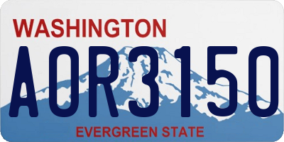 WA license plate AOR3150