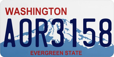 WA license plate AOR3158