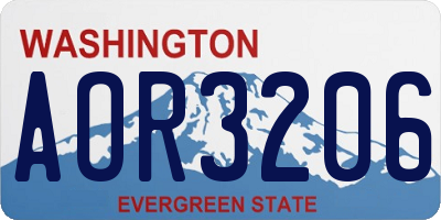 WA license plate AOR3206