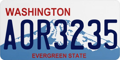 WA license plate AOR3235