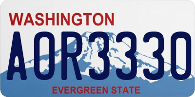 WA license plate AOR3330