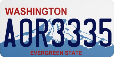 WA license plate AOR3335