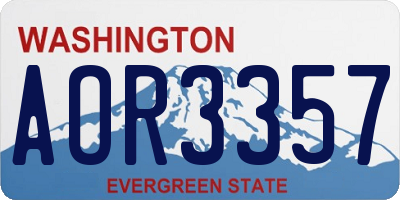 WA license plate AOR3357