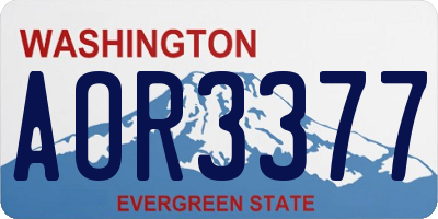 WA license plate AOR3377