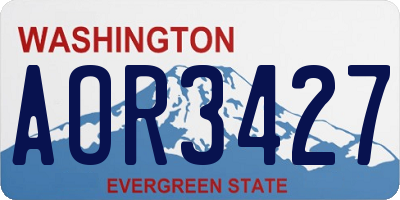 WA license plate AOR3427