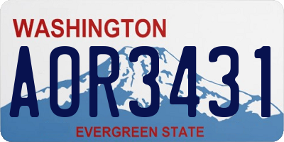WA license plate AOR3431