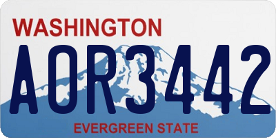 WA license plate AOR3442