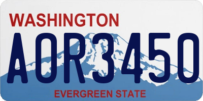 WA license plate AOR3450