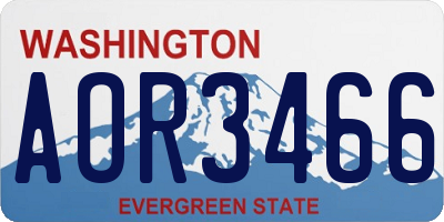 WA license plate AOR3466