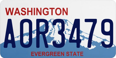 WA license plate AOR3479