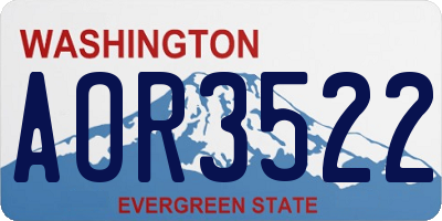 WA license plate AOR3522