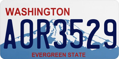 WA license plate AOR3529
