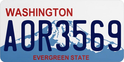 WA license plate AOR3569