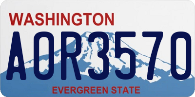 WA license plate AOR3570