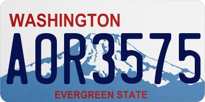 WA license plate AOR3575