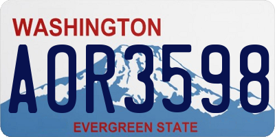 WA license plate AOR3598