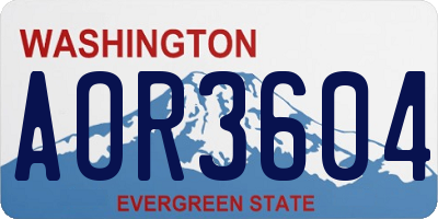 WA license plate AOR3604