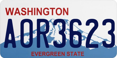 WA license plate AOR3623