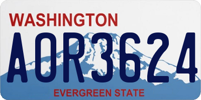 WA license plate AOR3624