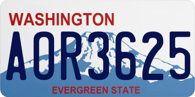 WA license plate AOR3625