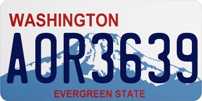 WA license plate AOR3639