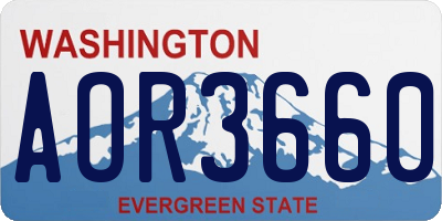 WA license plate AOR3660