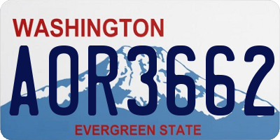 WA license plate AOR3662