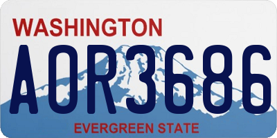 WA license plate AOR3686