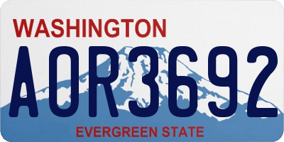 WA license plate AOR3692