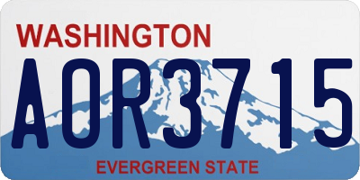WA license plate AOR3715