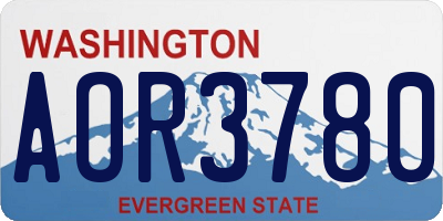 WA license plate AOR3780