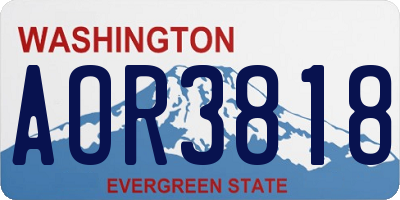 WA license plate AOR3818