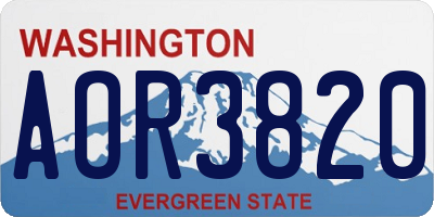 WA license plate AOR3820