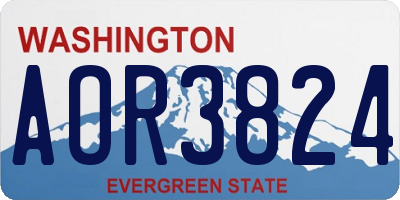 WA license plate AOR3824