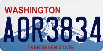 WA license plate AOR3834