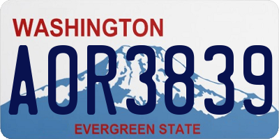 WA license plate AOR3839