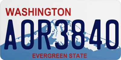 WA license plate AOR3840