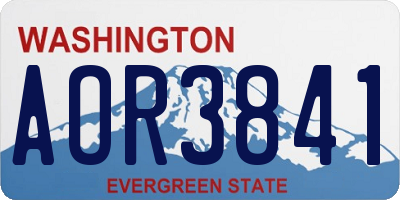 WA license plate AOR3841