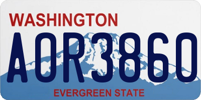 WA license plate AOR3860