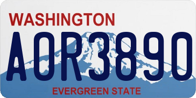 WA license plate AOR3890