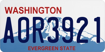 WA license plate AOR3921